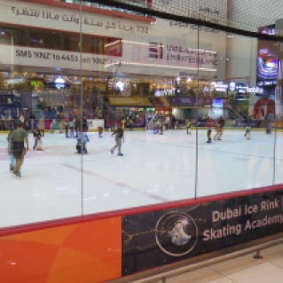 Ice skating in Dubai Mall